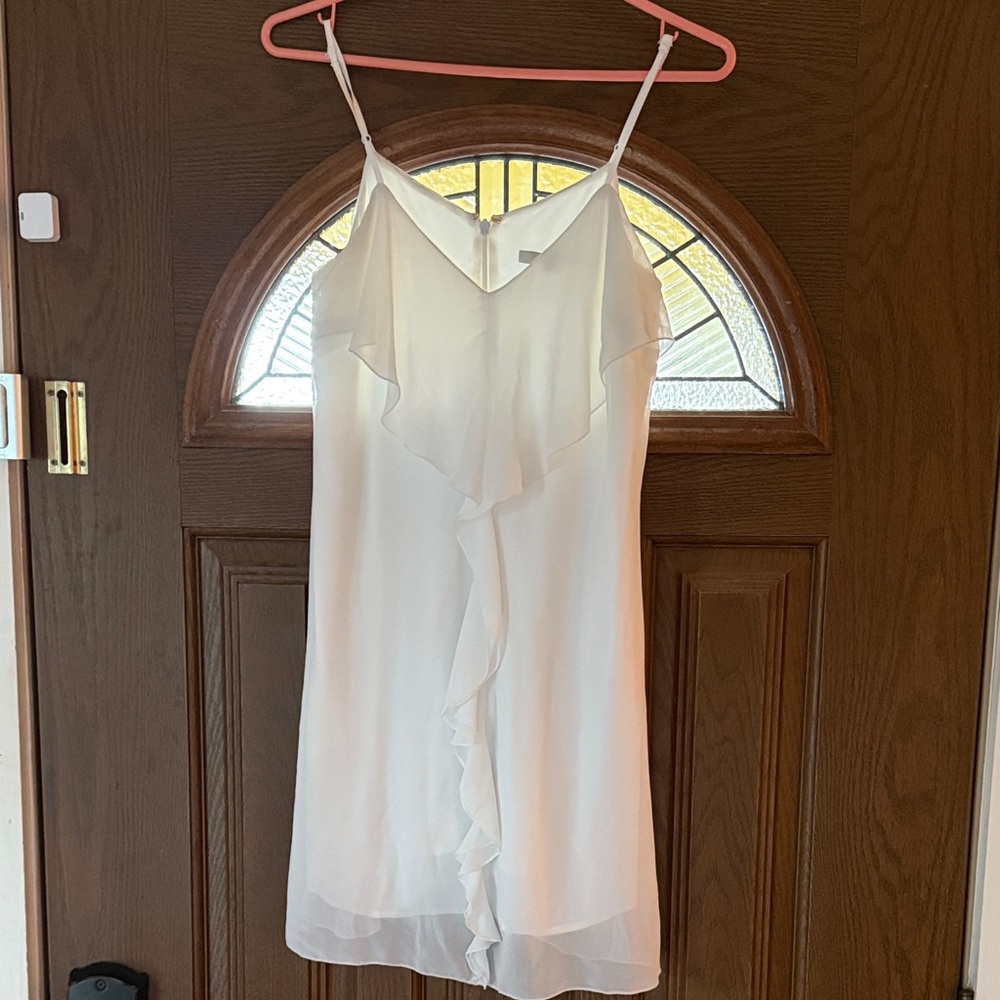 Guess Elegant White Ruffle Dress